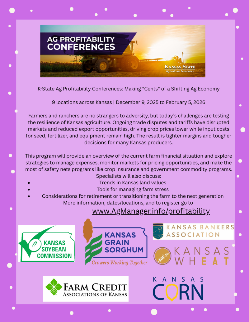 Ag Profitibility Conference in Hays January 15